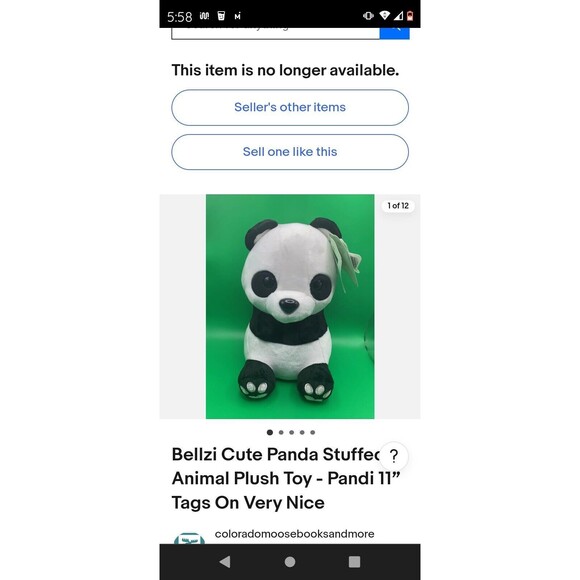 10" Bellzi Pandi Panda Stuffed Animal/ Toy/Plush Collectible Designer Girl Boy - Picture 13 of 14